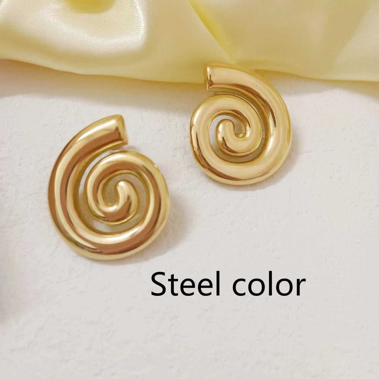 Stainless Steel Rotating Thread Earrings