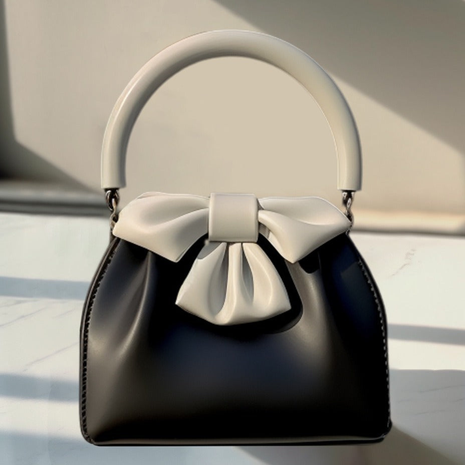Contrast Bow Bucket Bag