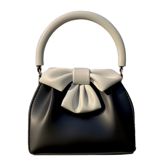 Contrast Bow Bucket Bag